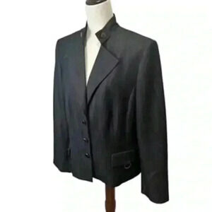 Calvin Klein Dark Gray Fully Lined Long Sleeve Suit Jacket Blazer Women’s Sz‎ 14